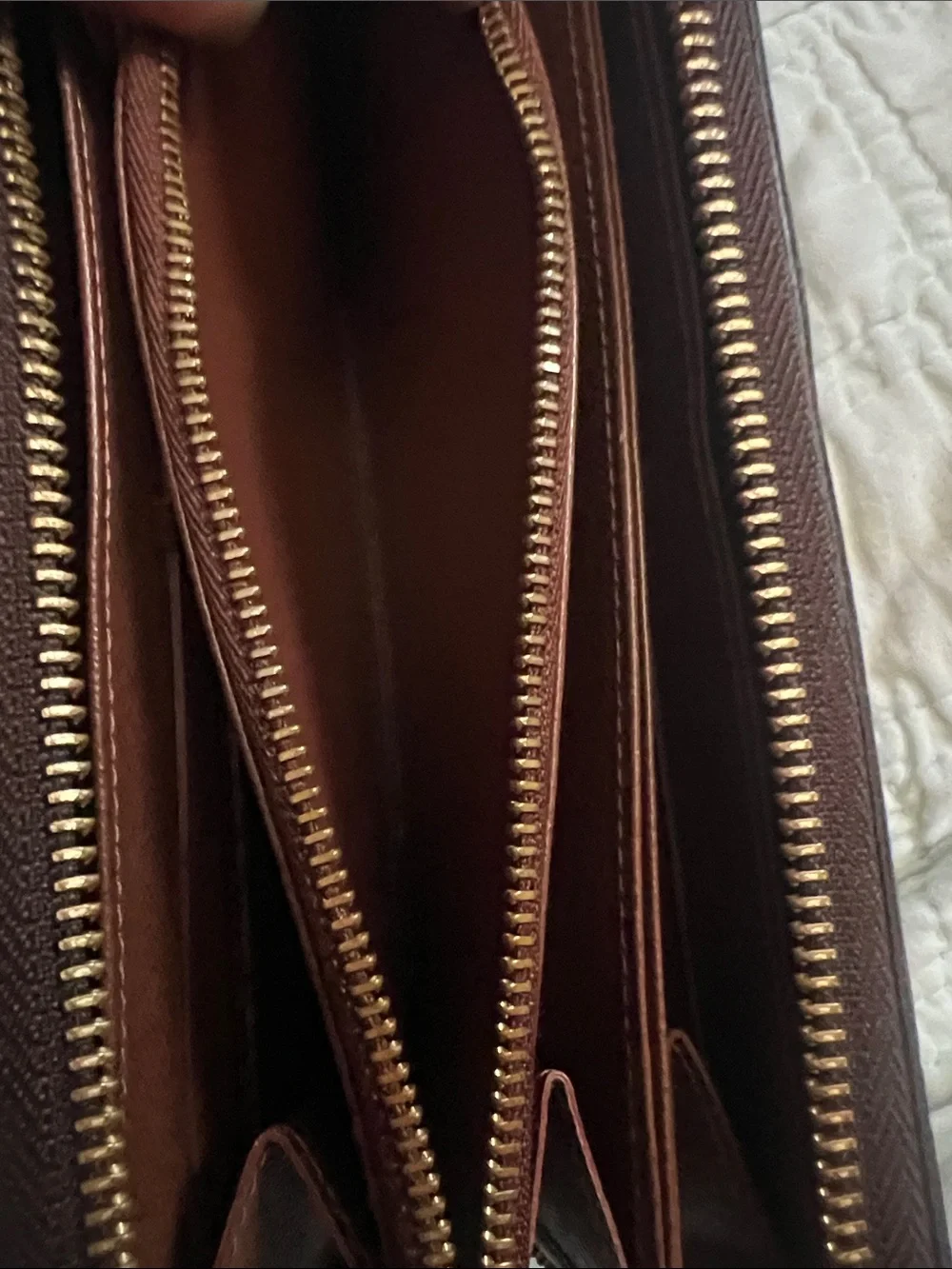 Louis Vuitton Monogram Canvas Zip Around Wallet in Brown